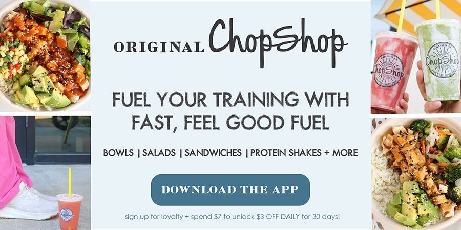 Original ChopShop | Fuel your training with fast, feel good fuel | Bowls, Salads, Sandwiches, Protein Shakes + More | Download the App | Sign up for loyalty + spend $7 to unload #3 OFF DAILY for 30 days!